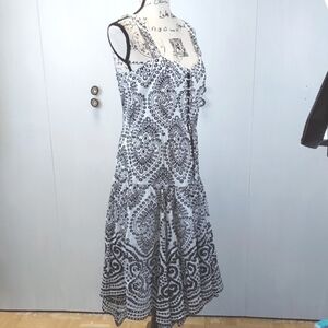 Laundry by S.S| Black/White Embroidered Eyelet Halter Dress Feminine Sz.10